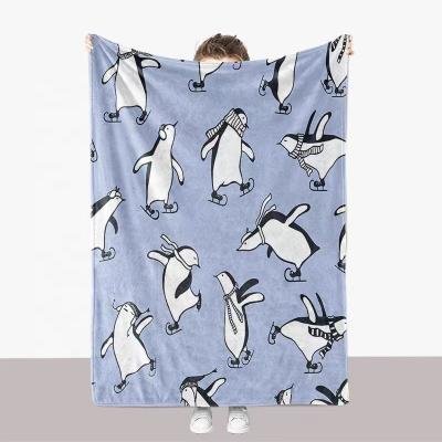 China Anti-Static Flannel Cartoon Penguin Made Blanket Blanket Blanket Air Conditioning Blanket for sale