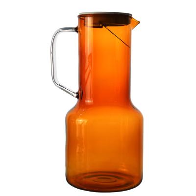 China Viable Nordic Glass Kettle Cold Water Jug Large Capacity Serving Heat Resistant Hot Pitcher for sale