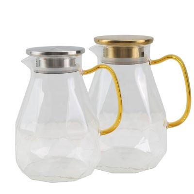 China Sustainable Design High Temperature Resistance Tea Kettle Lightweight Luxury Cold Drink Pot With Cover for sale