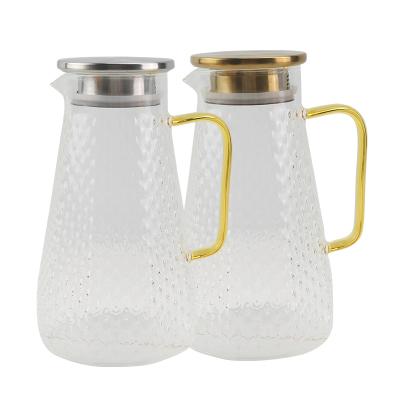 China New Design Hot Selling Household Cold Drinks 1500ml Sustainable Pitcher With Stainless Steel Lid for sale