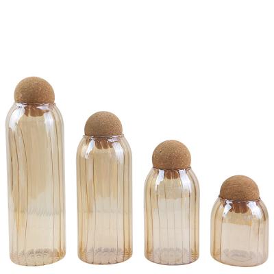 China Salt Sugar Coffee Tea Glass Storage Jars Viable Ceramic Storage Jar With Wooden Lids For Kitchen for sale