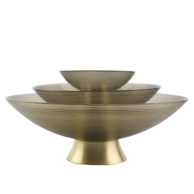 China New Design Style Fruit Dish Living Room British Light Luxury Brownish Gray Glass Household Sustainable Fruit Dish With Copper Backer for sale