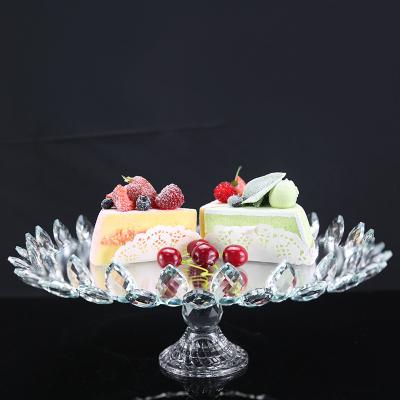 China New Design Flower Mirror Crystal Cake Display Stand Crystal Cake Stand Cake Stands Event for sale