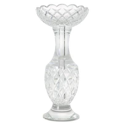 China Centerpiece European crystal clear candle table decoration wedding candlestick style glass holder for sale