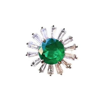 China Cute Jewelry S925 Sterling Silver Green Ring Zircon Ring Jewelry Ladies Accessories New for sale