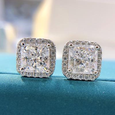 China 2021 New Single CLASSIC 7*7 Ice Flower Cut Earrings Female IST All-match Earrings Jewelry Hot-selling Wholesale for sale