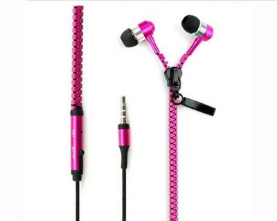 China 2014 High quality Fashionable In-Ear metal zipper earphone for sale