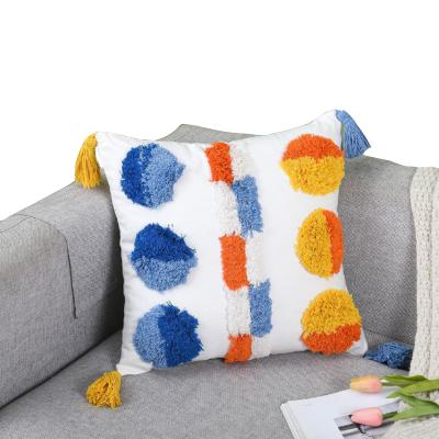 China Cooling orange, pink love personality tassel cotton and linen decorative pillow, suitable for sofa, bedroom for sale