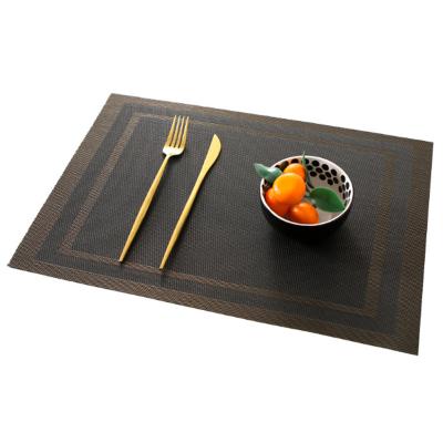 China Wholesale Black Waterproof Non-slip Western Place Mat PVC Table Mat Table Mat Stain Waterproof Western for sale