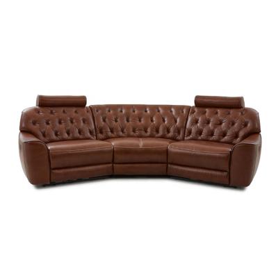 China Luxury Style Genuine Leather Recliner 3 Seat Reclining Sofa Recliners Sofa For Home Furniture Chaise for sale