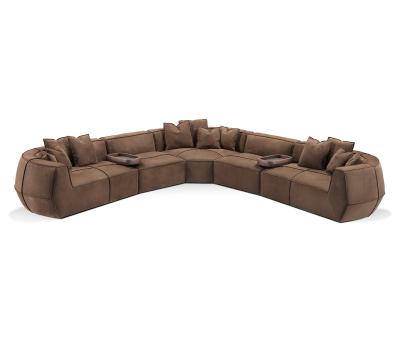 China Modern Nordic Luxury Living Room Sectional Sofas Corner Fabric Sofa For 7 Seater Modern Home Furniture for sale