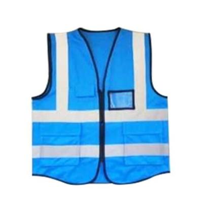 China Blue Safety Clothing Adults Water Proof High Visibility Adjustable Reflective Safety Vest for sale