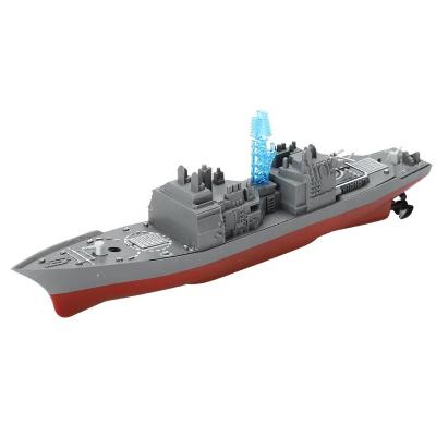 China 2.4G Radio Control Led Light Micro Naval Remote Control Ship Mini Ship Warship Frigate Cruiser Simulation Warcraft Destroyer Warship RC Model Toys for sale