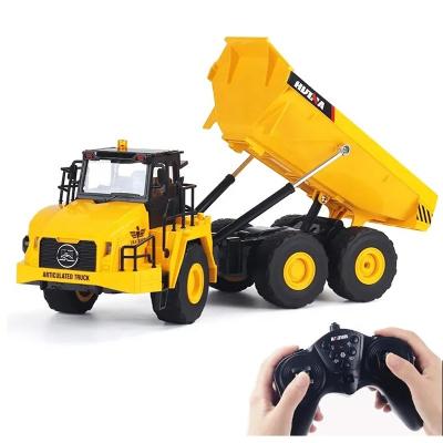 China 1/16th Metal Dump Truck Toy Huina 1553 1/16 11CH 2.4G Electric Noise Led Light Alloy Engineering Car Model R/C Metal Dump RC Diecast Diecast Toy radio control truck for sale