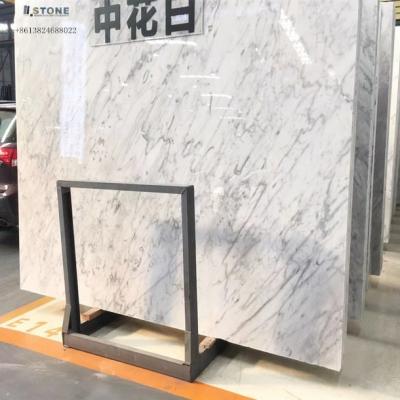 China Traditional FOSHAN NEW  Carrara  white real  marble cut to tiles for flooring for sale