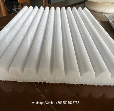 China Freestanding stone curved for wall and marble sculpture white color for sale