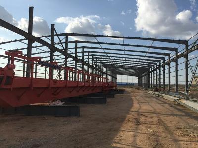 China Modular Prefab Welded H Section Steel Workshop With Crane Beam Large Span en venta