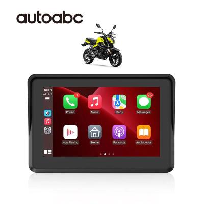 China Moto Autoabc 5 Inch Touch Screen Motorcycle Waterproof Portable Wireless Auto Navigations 5inch Ipx7 Carplay Android Display for sale