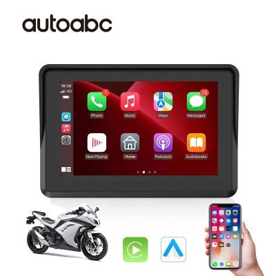 China Motorcycle Autoabc Android Waterproof 5 Inch Motorcycle Carplay Wireless Navigation Android Android Dashboard Auto Navigator For Motorbike for sale