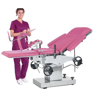 China Manual Obstetric Delivery Bed Multifunction Adjustable Gynecology Operation Table A105 Stainless Steel for sale