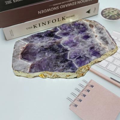 China Large White Cheese Board Europe Quartz Rose Crystal Amethyst Tray For Gift Coffee Table Modern Home Warming Tray For Bedroom for sale