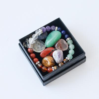 China High Level Natural Engraved Healing Lucky Seven Chakra Necklace Energy Kit Necklace Irregular Crystal Stone Pendant China Gemstone for sale