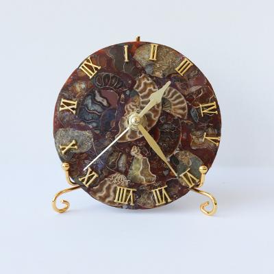 China Europe Beautiful Table Decorative Gemstone Crafts Natural Stone Agate Clock for sale