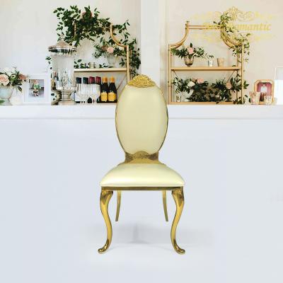 China Modern Furniture Rose Gold Sillas De Comedor Metal SS Chair Round Back Banquet Dining Chair For Hotel for sale