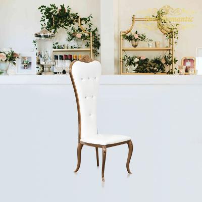 China New Design Modern Wedding Chair Gold Stainless Steel Luxury Wedding Rose Gold Metal Event Chairs Chair for sale