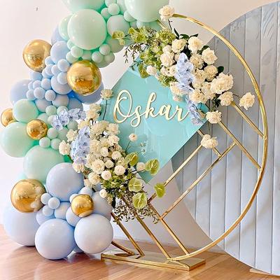 China Modern Custom Full Color Picture Theme Baby Shower Birthday Party Decorations Arch Round Backdrop Stand Frame for sale