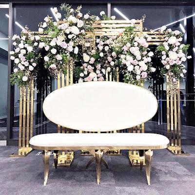 China Modern Hot Sale Wedding Stainless Steel Arches Shiny Stainless Steel Gold Plated Bottom for sale