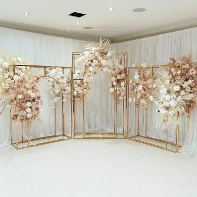 China Modern Event Decoration Background Stand Stainless Steel Wedding Props Backdrop for sale