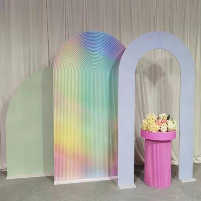 China Modern designs birthday background circle wedding backdrop stand for decorations for sale