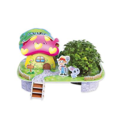 China Factory Direct Sale New Funny DIY Non-Toxic Custom Assembled Intelligence Educational Toys 3d Planting Puzzles House For Kids Children for sale