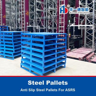 China Anti-slip staal pallets ijzeren pallet metalen pallets voor ASRS automatisch opslag- en terugvordersysteem Te koop