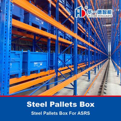 Cina Casella di pallet in acciaio per pallet metallici ASRS Contenitore di pallet in ferro in vendita