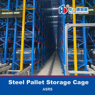 China Foldable Steel Pallet Storage Cage Steel Pallet Storage Box Wire Mesh Container For ASRS for sale