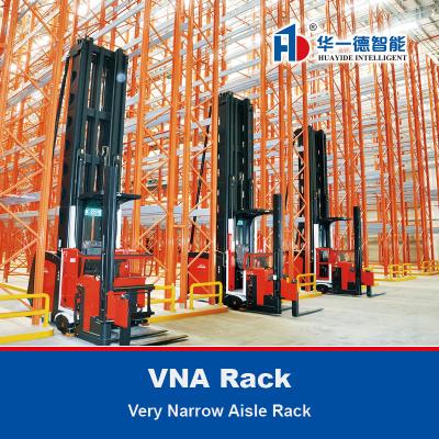 China VNA Rack Zeer smal gang Ruime rack VNA Palet Racking Warehouse Storage Rack met drieweg heftruck Te koop