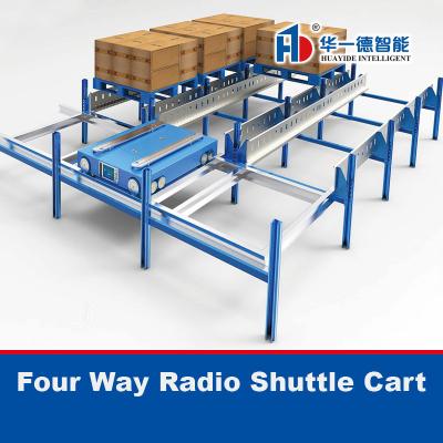 China Carro de transporte de radio de cuatro vías para el transporte de radio de cuatro vías Radio Shuttle Racking Radio Shuttle Pallet Runner Car Racking en venta