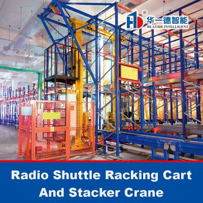 China Radio Shuttle Rack Cart And Stacker Crane para almacenamiento automático y sistema de recuperación en venta