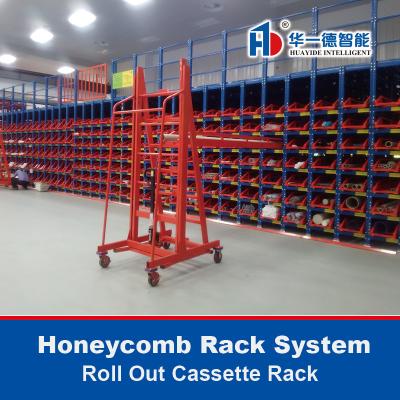 China Roll Out Cassette Rack Honeycomb Rack Long Products Racking Cantilever Rack Warehouse Storage Racking for sale