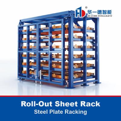 China Roll-Out Sheet Rack Drawer Racking Steel Plate Racking Heavy Duty Warehouse Storage Rack for sale