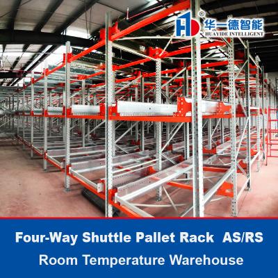 China Four-Way Shuttle Pallet ASRS Room Temperature Warehouse Automatic Storage and Retrieval System Radio Shuttle Racking for sale