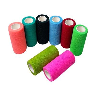 China 100% Breathable Skin-Friendly Outdoor Cotton Yoga Sports Cohesive Bandage Elastic Medical Nonwoven Cotton Colorful Printing for sale