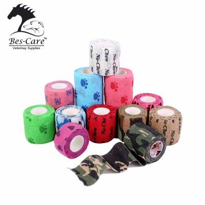 China Nonwoven Hospital Wrap Bandages Horse Racing Vetwrap Equestrian Cohesive Bandage Multi Colors For Equine Medical Bandage Roll for sale