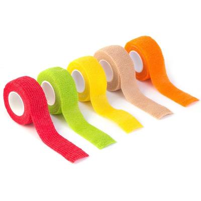 China Protective Manufacturers Cohesive Elastic Adhesive Bandage Jumper Tapes Gym Band Thumb Up Sport Weightlifting For Lifting for sale