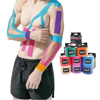 China Wholesale Cotton Elastic Gym Tape Sport Waterproof Waterproof 10cm Athletic Sports Kinesiology Muscle Body Types Bandage for sale