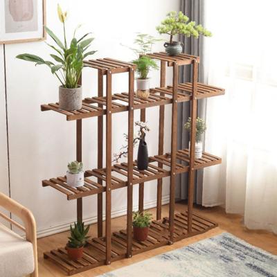 China Wholesale Indoor Outdoor Garden Flower Stand Plant Shelf Foldable Wooden Flower Stand Easily Assembled for sale