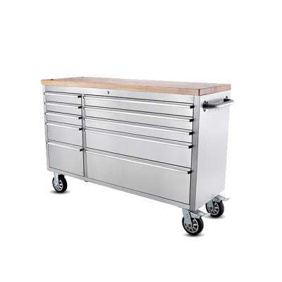 China Rubber Wood Over The Top Hyxion 10 Drawers Stainless Steel Tool Storage Cabinet for sale