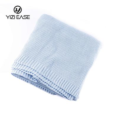 China PORTABLE Hot Sale Gots Certificate Diamond Cotton Knit Baby Children Toddler Soft Blankets For Baby Bedding for sale